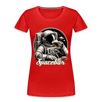 Astronaut Bar Spacebar Geschenk - Frauen Premium Bio T-Shirt - Rot - Vorne - Mia (176cm)