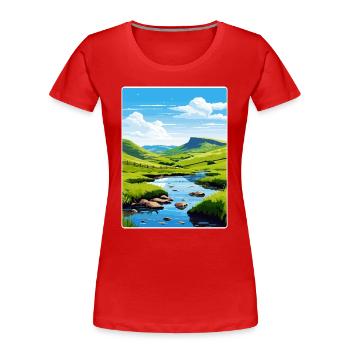 Peak District Vereinigtes Königreich Großbritannien Reiseplakat WPA - Frauen Premium Bio T-Shirt - Rot - Vorne - Mia (176cm)