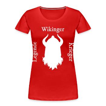 Viking Warrior Spirit - Women's Premium Organic T-Shirt - red - Front - Mia (176cm)