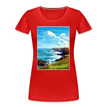Lizard Point Angleterre Affiche de voyage Souvenir WPA - T-shirt bio Premium Femme - rouge - Devant - Mia (176cm)