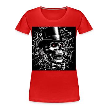 Halloween Elegant Skull - Women's Premium Organic T-Shirt - red - Front - Mia (176cm)