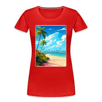 Miami Florida Reise Poster Souvenir Malerei WPA - Frauen Premium Bio T-Shirt - Rot - Vorne - Mia (176cm)