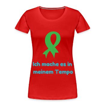 I do it at my pace - Women's Premium Organic T-Shirt - red - Front - Mia (176cm)