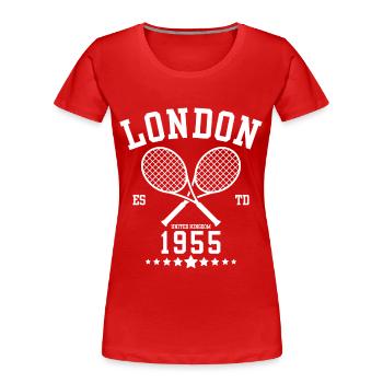 Vintage Tennis London Established 1955 - Women's Premium Organic T-Shirt - red - Front - Mia (176cm)