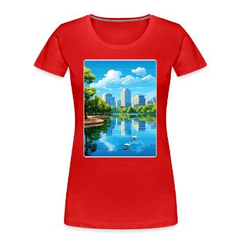 Orlando Beach Florida City Reiseposter Souvenir - Frauen Premium Bio T-Shirt - Rot - Vorne - Mia (176cm)