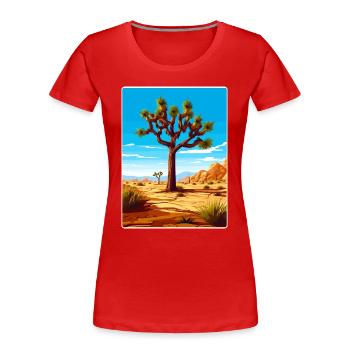 Joshua Tree Nationalpark Kalifornien Reiseposter - Frauen Premium Bio T-Shirt - Rot - Vorne - Mia (176cm)