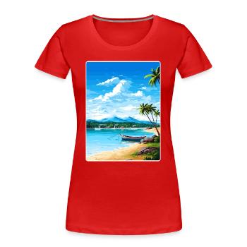 Ko Samui Thaïlande Affiche de voyage thaïlandaise Souvenir WPA - T-shirt bio Premium Femme - rouge - Devant - Mia (176cm)