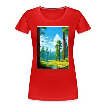 Sequoia Nationalpark Kalifornien Reiseposter WPA - Frauen Premium Bio T-Shirt - Rot - Vorne - Mia (176cm)