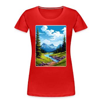 Gletscher-Nationalpark Reiseposter Souvenir WPA - Frauen Premium Bio T-Shirt - Rot - Vorne - Mia (176cm)