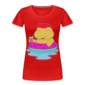 Été de nage dans la nage des grenouilles - T-shirt bio Premium Femme - rouge - Devant - Mia (176cm)