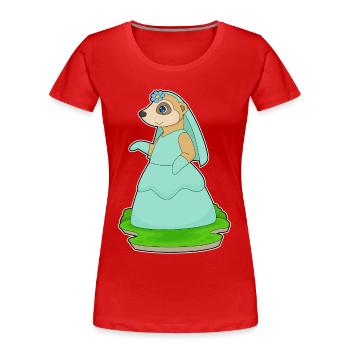 Erdmännchen Braut Schleier Hochzeit - Frauen Premium Bio T-Shirt - Rot - Vorne - Mia (176cm)