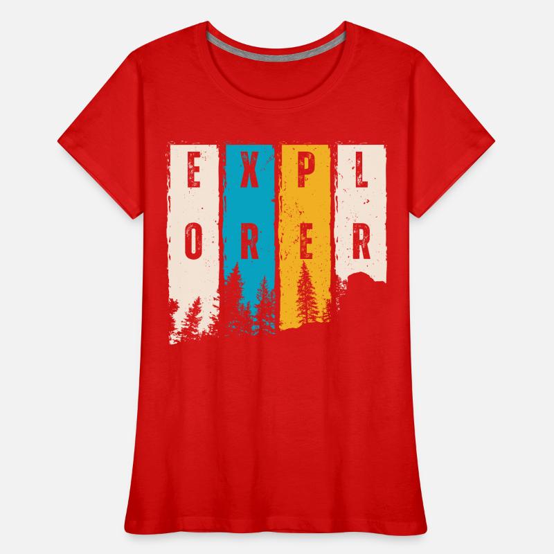 Explorer Forest Trees Silhouette Women's Premium Organic T-Shirt