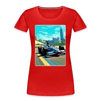 Austin Circuit Motorsport Rennen Texas Reiseposter - Frauen Premium Bio T-Shirt - Rot - Vorne - Mia (176cm)