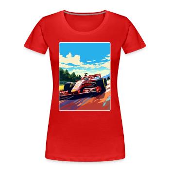 Affiche de voyage de la course automobile du circuit de Monza en Italie - T-shirt bio Premium Femme - rouge - Devant - Mia (176cm)