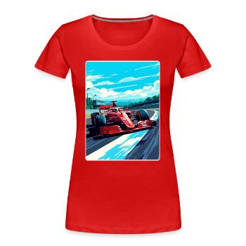 Affiche de voyage de la course automobile du circuit de Monza en Italie - T-shirt bio Premium Femme - rouge - Devant - Mia (176cm)