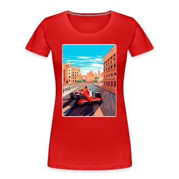 Valencia Circuit Motorsport Race Spain Travel Card - Women's Premium Organic T-Shirt - red - Front - Mia (176cm)