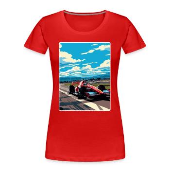Affiche de voyage de la course de sport automobile du circuit de Suzuka au Japon - T-shirt bio Premium Femme - rouge - Devant - Mia (176cm)