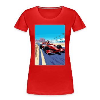 Manama Circuit Motorsport Race Bahrain Travel Card - Frauen Premium Bio T-Shirt - Rot - Vorne - Mia (176cm)