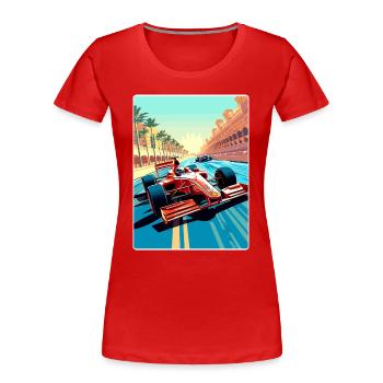 Abu Dhabi Circuit Motorsport Race Uae Travel Card - Frauen Premium Bio T-Shirt - Rot - Vorne - Mia (176cm)