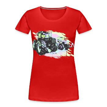 Old tractors - Women's Premium Organic T-Shirt - red - Front - Mia (176cm)