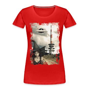 UFO Brocken in the Harz Mountains - Women's Premium Organic T-Shirt - red - Front - Mia (176cm)