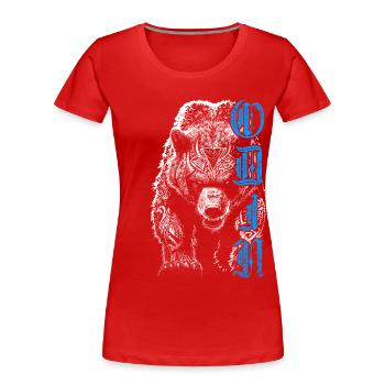 Odin Grizzly Ours Mythologie nordique Nordique - T-shirt bio Premium Femme - rouge - Devant - Mia (176cm)