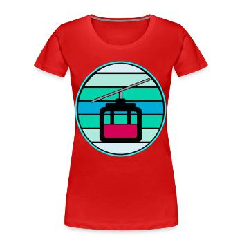 TÉLÉCABINE RÉTRO SKI SKI HIVER - T-shirt bio Premium Femme - rouge - Devant - Mia (176cm)