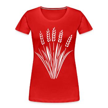 5 Ähren Getreide Weizen - Frauen Premium Bio T-Shirt - Rot - Vorne - Mia (176cm)