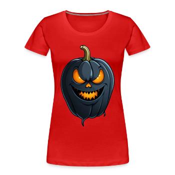 Dark creepy pumpkin head - Women's Premium Organic T-Shirt - red - Front - Mia (176cm)