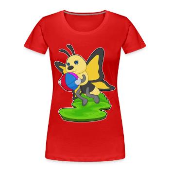 Natation papillon Water-polo Été - T-shirt bio Premium Femme - rouge - Devant - Mia (176cm)