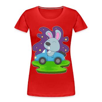 Rabbit Car - Women's Premium Organic T-Shirt - red - Front - Mia (176cm)