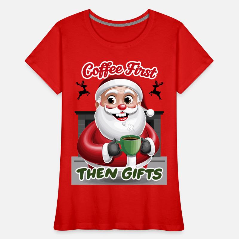 Weihnachtsmann mit Kaffee Frauen Premium Bio T-Shirt