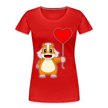 Hamster Braut Luftballon Hochzeit - Frauen Premium Bio T-Shirt - Rot - Vorne - Mia (176cm)