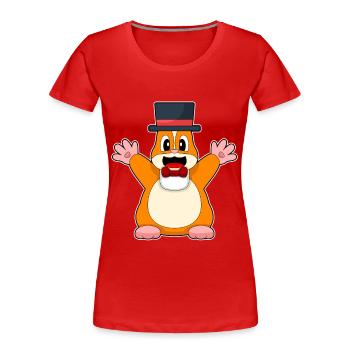 Hamster Bräutigam Zylinder Hochzeit - Frauen Premium Bio T-Shirt - Rot - Vorne - Mia (176cm)