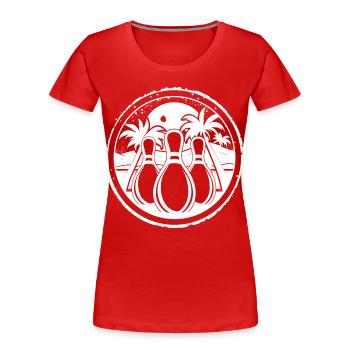 Bowling Logo - T-shirt bio Premium Femme - rouge - Devant - Mia (176cm)