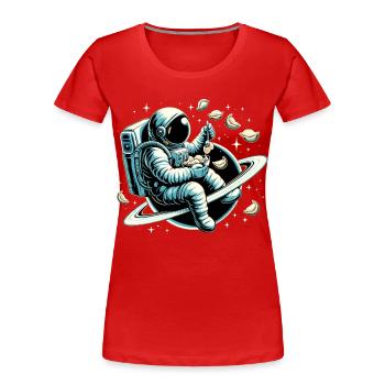 Vareniki Astronaut Yummy Gift - Women's Premium Organic T-Shirt - red - Front - Mia (176cm)