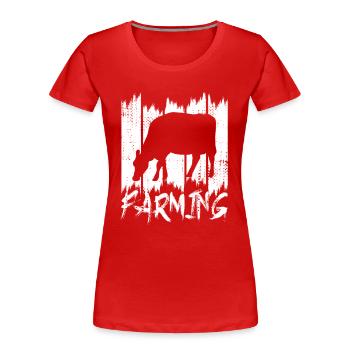Éleveur de bovins - T-shirt bio Premium Femme - rouge - Devant - Mia (176cm)