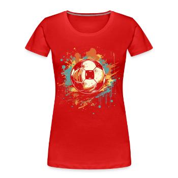 Football Graffiti Street Art - T-shirt bio Premium Femme - rouge - Devant - Mia (176cm)