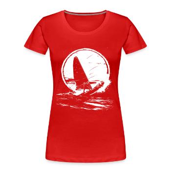 Amateurs de planche à voile - T-shirt bio Premium Femme - rouge - Devant - Mia (176cm)