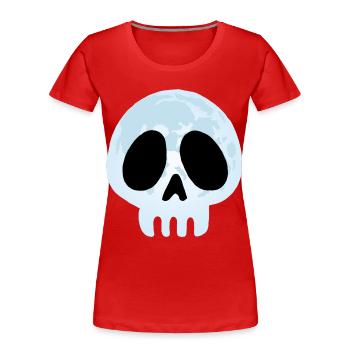 Crâne de la lune - T-shirt bio Premium Femme - rouge - Devant - Mia (176cm)