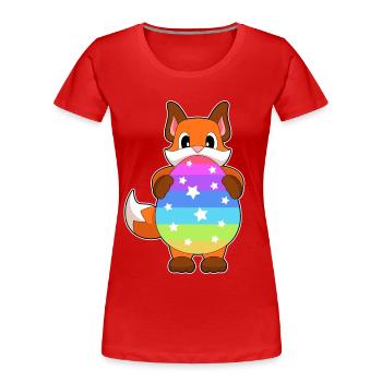 Fuchs Ostern Osterei - Frauen Premium Bio T-Shirt - Rot - Vorne - Mia (176cm)
