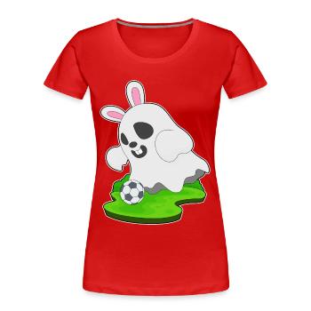 Fantôme Halloween Football - T-shirt bio Premium Femme - rouge - Devant - Mia (176cm)