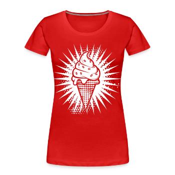 Cornet de crème glacée Dessin - T-shirt bio Premium Femme - rouge - Devant - Mia (176cm)