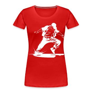 B-Boy Sketch - Women's Premium Organic T-Shirt - red - Front - Mia (176cm)