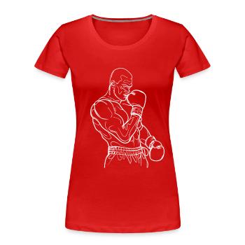 Boxer - Frauen Premium Bio T-Shirt - Rot - Vorne - Mia (176cm)