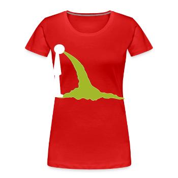 Trinkmotiv - Zum Kotzen - Eskalation und Absturz - Frauen Premium Bio T-Shirt - Rot - Vorne - Mia (176cm)