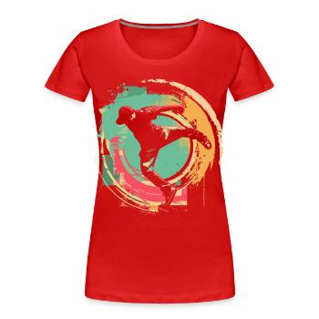 Oldschool B-Boy - Frauen Premium Bio T-Shirt - Rot - Vorne - Mia (176cm)