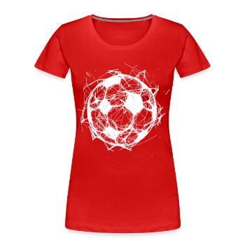 Fußball Line Art - Frauen Premium Bio T-Shirt - Rot - Vorne - Mia (176cm)