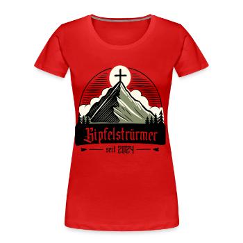 Randonneurs du sommet - Alpinistes 2024 - T-shirt bio Premium Femme - rouge - Devant - Mia (176cm)