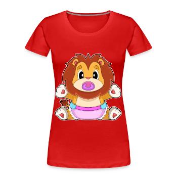Lion Baby Pacifier - Women's Premium Organic T-Shirt - red - Front - Mia (176cm)